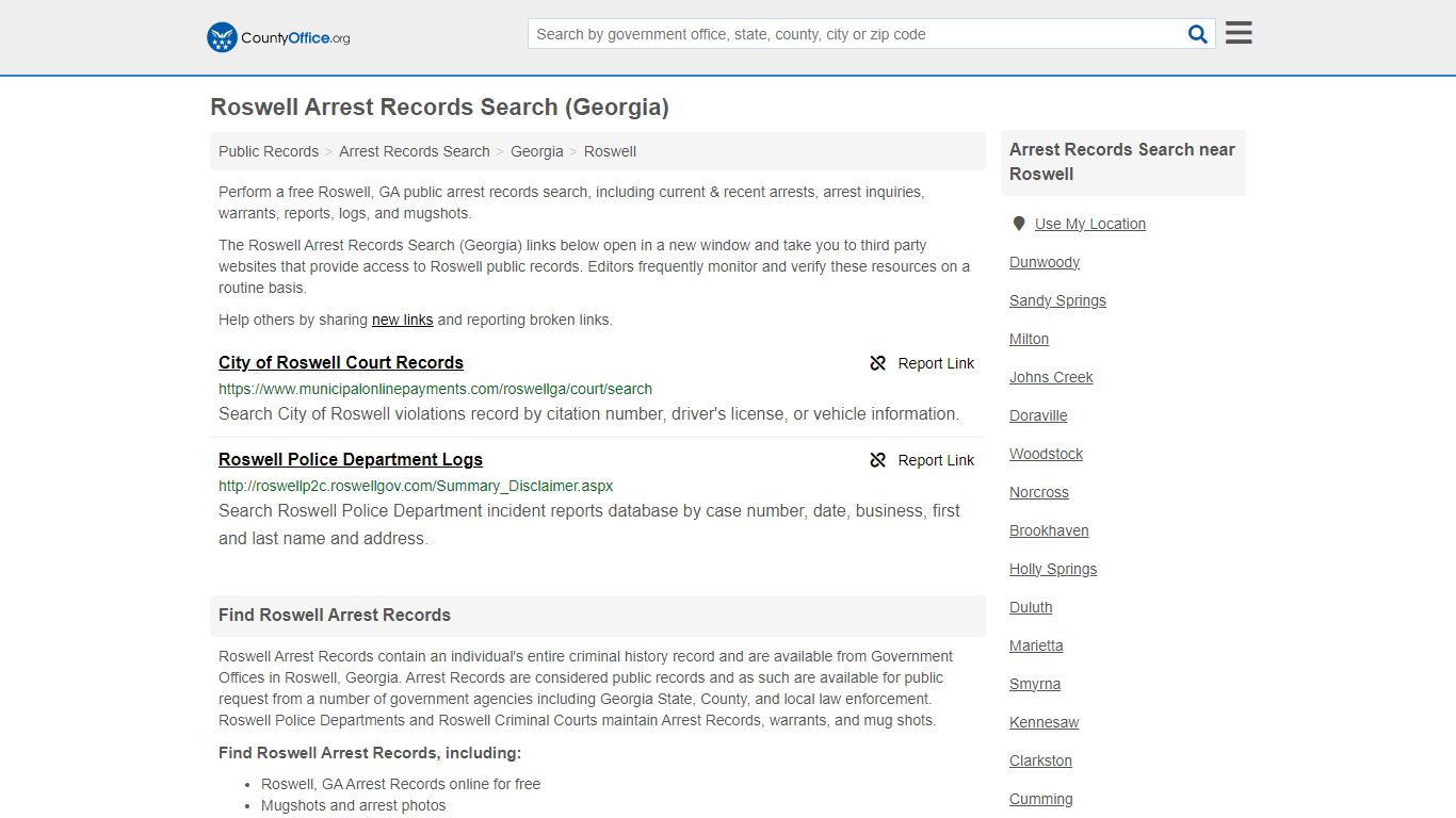 Arrest Records Search - Roswell, GA (Arrests & Mugshots)