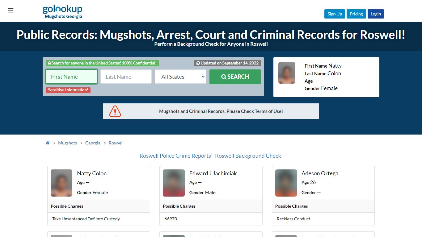 Mugshots Roswell, Arrest Records Roswell - golookup.com