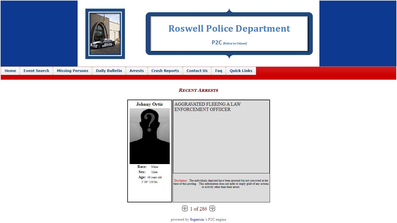 Roswell Police Department P2C - provided by OSSI